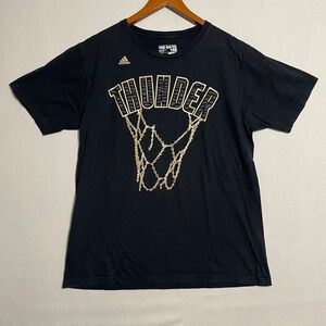Adidas NBA Oklahoma City Thunder Black‎ "The Go-To Tee" T-Shirt Hoop - Size L
